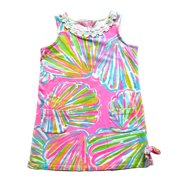 Lilly Pulitzer Other - Lilly Pullitzer Pink Shift Dress Shellabrate Seashells Girls Small French Terry
